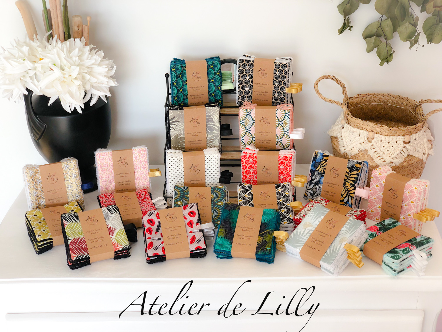 Lingettes Velours de Bambou (tous motifs) - Atelier de Lilly - Création  d'objets de décoration et accessoires.